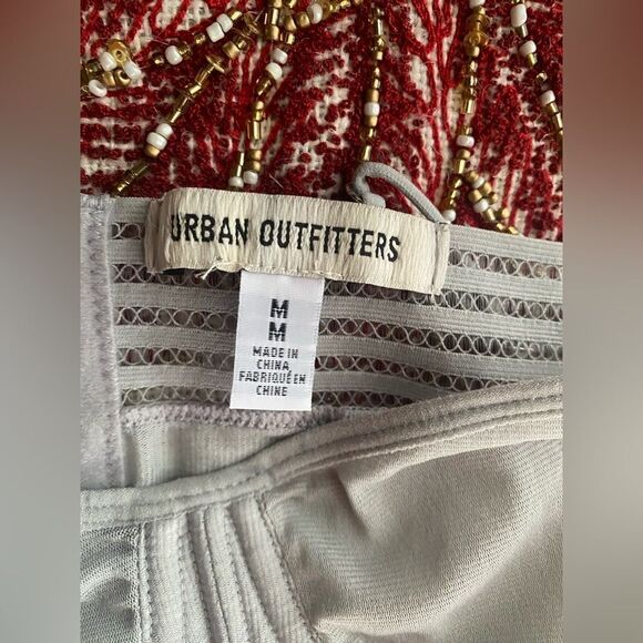 Urban Outfitters Dita Sheer Corset Midi Dress Sz M Blue Gray Tulle Sleeveless - Picture 5 of 16